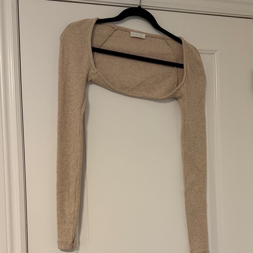 Kookai Beige Cropped Shrug